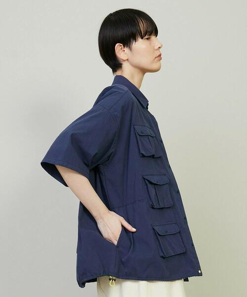 FRAPBOIS（フラボア）の「ユーティーズ シャツブルゾン（シャツ/ブラウス・レディース・ベージュ/ネイビー・1/2）」の15枚目の写真