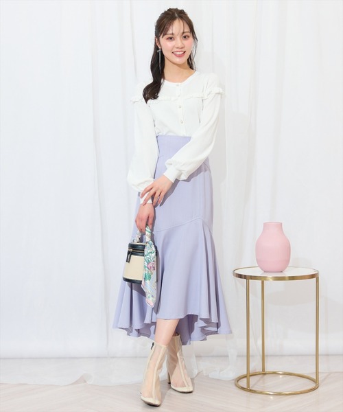 WILLSELECTION(ウィルセレクション)の「フリルデザインニットカーディガン(カーディガン/ボレロ・レディース・オレンジ/ブルー系その他/オフホワイト/ブラック・FREE)」の6枚目の写真