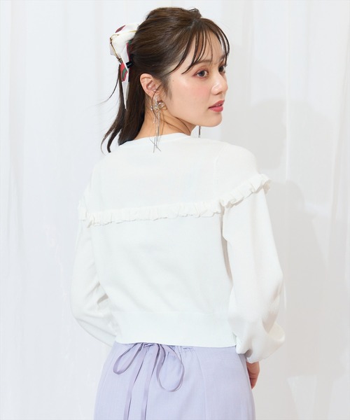 WILLSELECTION(ウィルセレクション)の「フリルデザインニットカーディガン(カーディガン/ボレロ・レディース・オレンジ/ブルー系その他/オフホワイト/ブラック・FREE)」の10枚目の写真