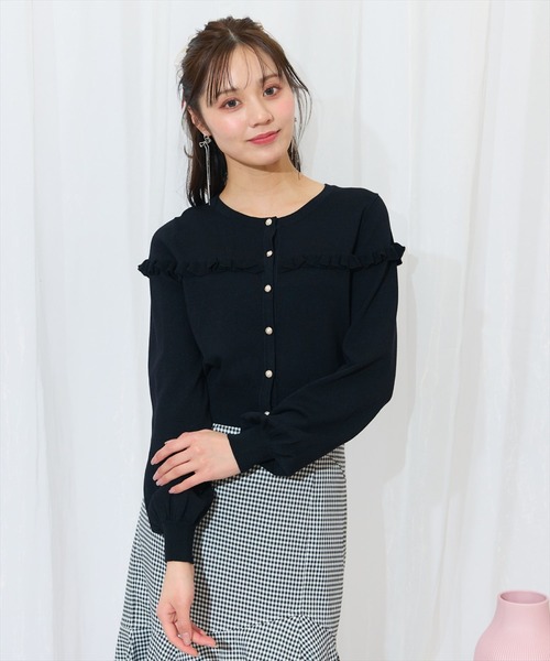 WILLSELECTION(ウィルセレクション)の「フリルデザインニットカーディガン(カーディガン/ボレロ・レディース・オレンジ/ブルー系その他/オフホワイト/ブラック・FREE)」の14枚目の写真