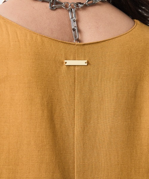 CHIC STYLE(シックスタイル)の「レーヨン麻Vネックロングワンピース<大きいサイズ有>シックスタイル(ワンピース・レディース・ブラック/マスタード・LL/3L/4L/5L/M/L)」の18枚目の写真