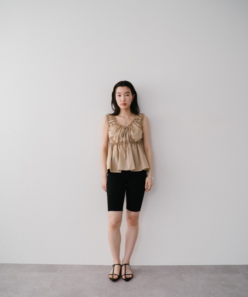 DRWCYS（ドロシーズ）の「スリーブレスギャザーリボンブラウス（シャツ/ブラウス・レディース・ブルー/ベージュ/ネイビー/ホワイト/ブラウン/ブラック・FREE）」の14枚目の写真