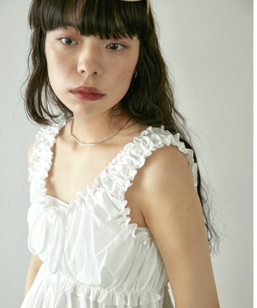 エムズグレイシー　 チュール　ブラウス　ドローストリング　半袖　ギャザー　リボン M'S GRACY チュールブラウス ドローストリング 半袖 ギャザー