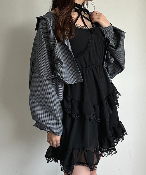 apres jour mignon（アプレジュールミニョン）の「デザインチェックシャツ【ZOZOTOWN限定アイテム】（シャツ/ブラウス・レディース・ブルー系その他/レッド/ベージュ系その他/ブラウン系その他・X-LARGE/フリー）」の9枚目の写真