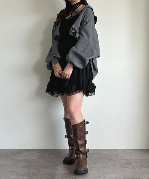 apres jour mignon（アプレジュールミニョン）の「デザインチェックシャツ【ZOZOTOWN限定アイテム】（シャツ/ブラウス・レディース・ブルー系その他/レッド/ベージュ系その他/ブラウン系その他・X-LARGE/フリー）」の10枚目の写真