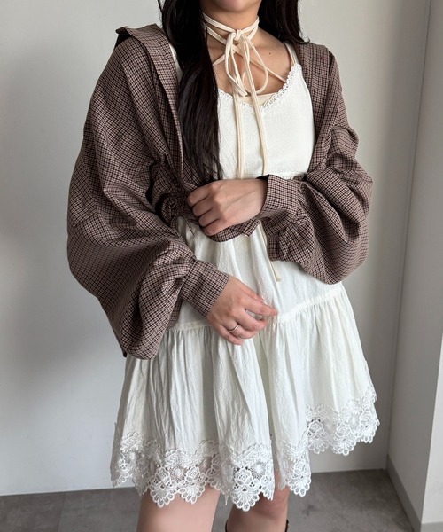 apres jour mignon（アプレジュールミニョン）の「デザインチェックシャツ【ZOZOTOWN限定アイテム】（シャツ/ブラウス・レディース・ブルー系その他/レッド/ベージュ系その他/ブラウン系その他・X-LARGE/フリー）」の13枚目の写真