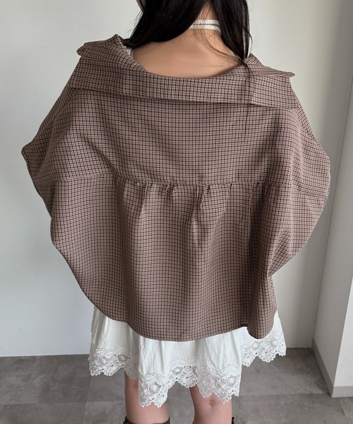 apres jour mignon（アプレジュールミニョン）の「デザインチェックシャツ【ZOZOTOWN限定アイテム】（シャツ/ブラウス・レディース・ブルー系その他/レッド/ベージュ系その他/ブラウン系その他・X-LARGE/フリー）」の14枚目の写真