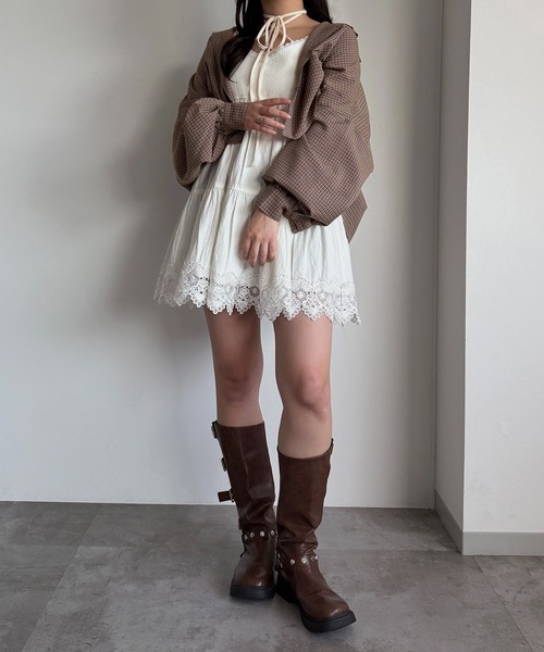 apres jour mignon（アプレジュールミニョン）の「デザインチェックシャツ【ZOZOTOWN限定アイテム】（シャツ/ブラウス・レディース・ブルー系その他/レッド/ベージュ系その他/ブラウン系その他・X-LARGE/フリー）」の15枚目の写真