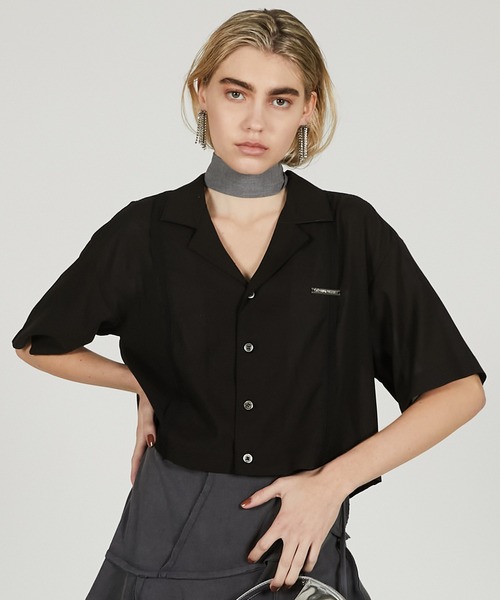 PRANK PROJECT（プランクプロジェクト）の「シアーオープンカラーシャツ / Sheer Open Collar Shirt（シャツ/ブラウス・レディース・ホワイト/ブラック・FREE）」の2枚目の写真