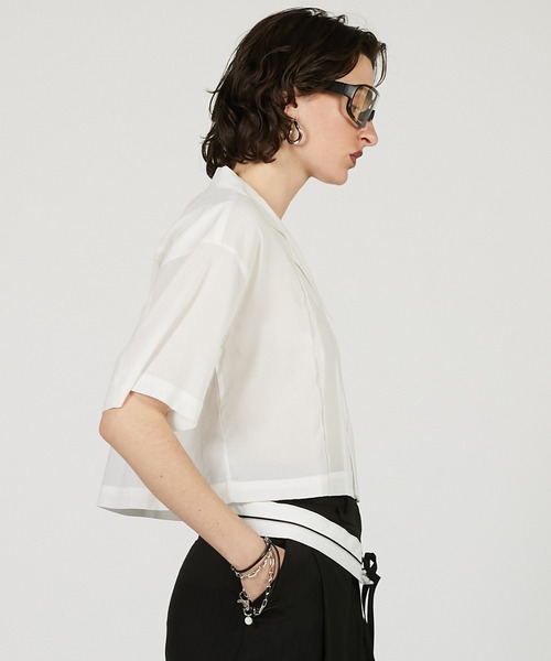 PRANK PROJECT（プランクプロジェクト）の「シアーオープンカラーシャツ / Sheer Open Collar Shirt（シャツ/ブラウス・レディース・ホワイト/ブラック・FREE）」の17枚目の写真