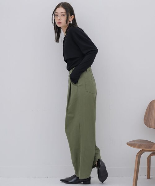 kivi(キヴィ)の「rib cardigan&cami(カーディガン/ボレロ・レディース・ライトグレー/ライトグリーン/ブラック・FREE)」の5枚目の写真