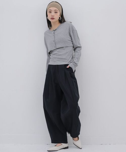 kivi(キヴィ)の「rib cardigan&cami(カーディガン/ボレロ・レディース・ライトグレー/ライトグリーン/ブラック・FREE)」の15枚目の写真