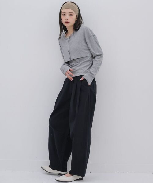 kivi(キヴィ)の「rib cardigan&cami(カーディガン/ボレロ・レディース・ライトグレー/ライトグリーン/ブラック・FREE)」の16枚目の写真