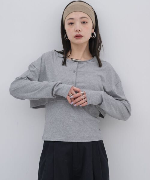 kivi(キヴィ)の「rib cardigan&cami(カーディガン/ボレロ・レディース・ライトグレー/ライトグリーン/ブラック・FREE)」の19枚目の写真