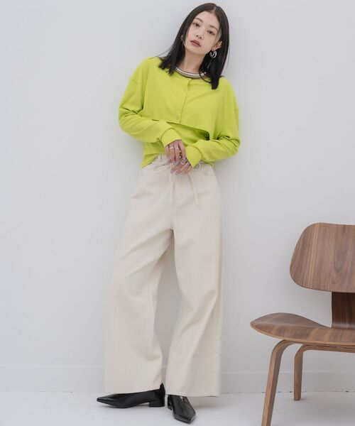 kivi(キヴィ)の「rib cardigan&cami(カーディガン/ボレロ・レディース・ライトグレー/ライトグリーン/ブラック・FREE)」の22枚目の写真