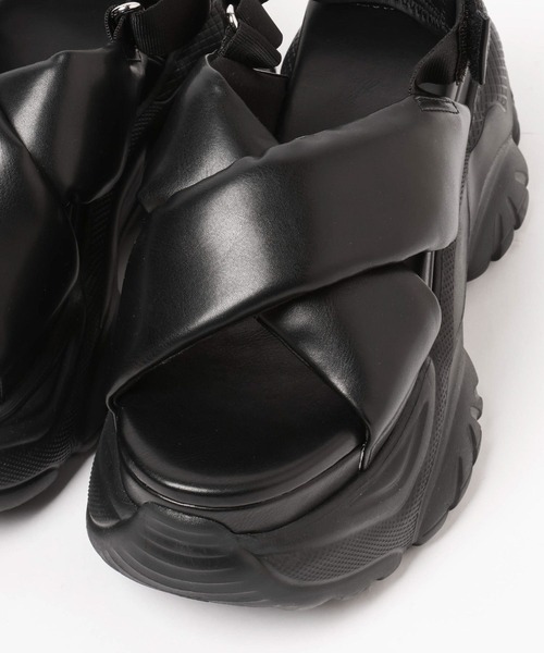 Heather（ヘザー）の「クロスボリュームパフサンダル　322508（サンダル・レディース・ブラック/アイボリー・L/M）」の10枚目の写真