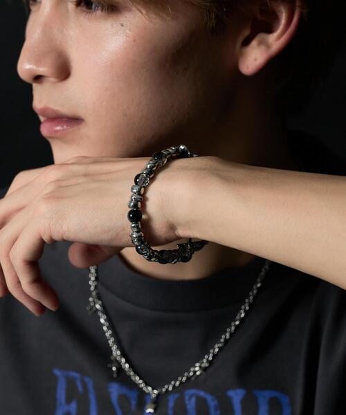 WEGO（ウィゴー）の「WEGO/クラックデザインブレス（ブレスレット・メンズ・ブルー/ブラウン/ブラック・FREE）」の2枚目の写真