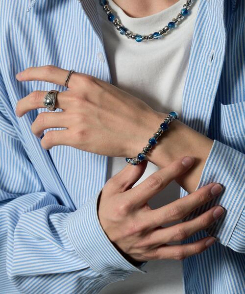 WEGO（ウィゴー）の「WEGO/クラックデザインブレス（ブレスレット・メンズ・ブルー/ブラウン/ブラック・FREE）」の14枚目の写真