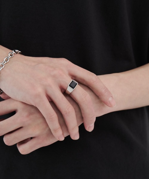 WYZ surgical stainless(ダブリューワイジィーサージカルステンレス)の「【 金属アレルギー対応 】印台リング サージカルステンレス(リング・メンズ・シルバー・16号/18号/20号)」の12枚目の写真