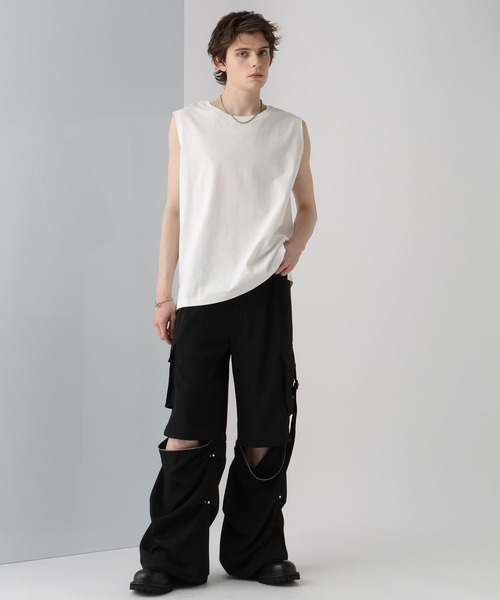 HARE(ハレ)の「アソートマテリアルルーズタンクトップ(HARE)(タンクトップ・メンズ・ブラック/ホワイト/ホワイト系その他/グレー系その他・SMALL/MEDIUM)」の8枚目の写真