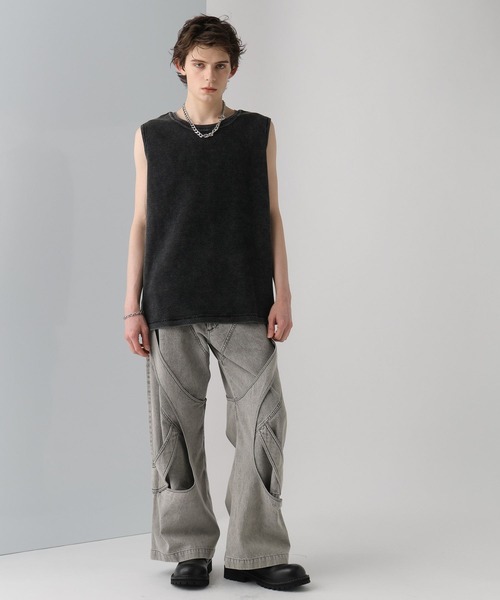 HARE(ハレ)の「アソートマテリアルルーズタンクトップ(HARE)(タンクトップ・メンズ・ブラック/ホワイト/ホワイト系その他/グレー系その他・SMALL/MEDIUM)」の20枚目の写真