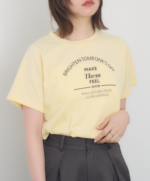 RETRO GIRL(レトロガール)の「アーチロゴプリントTEE(Tシャツ/カットソー・レディース・ホワイト/ブラック/イエロー・FREE)」の3枚目の写真