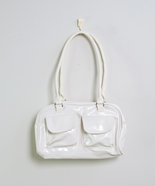 shopnikoniko(ショップニコニコ)の「横長バッグ フロントダブルポケット ボストンバッグ 赤(ボストンバッグ・レディース・ブラウン/ブラック/ホワイト/レッド・フリー)」の22枚目の写真