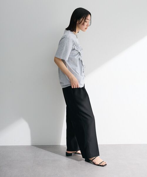 Petit fleur(プチフルール)の「・Petit Fleur アシンメトリーフリルTEE(Tシャツ/カットソー・レディース・ブラック/杢グレー/オフホワイト/ピンク・FREE)」の6枚目の写真