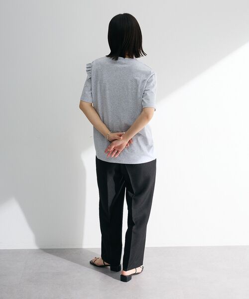 Petit fleur(プチフルール)の「・Petit Fleur アシンメトリーフリルTEE(Tシャツ/カットソー・レディース・ブラック/杢グレー/オフホワイト/ピンク・FREE)」の7枚目の写真