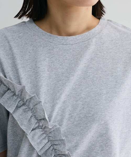 Petit fleur(プチフルール)の「・Petit Fleur アシンメトリーフリルTEE(Tシャツ/カットソー・レディース・ブラック/杢グレー/オフホワイト/ピンク・FREE)」の11枚目の写真