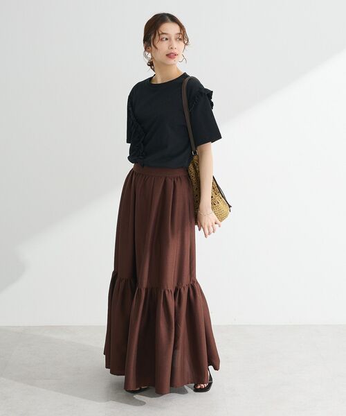 Petit fleur(プチフルール)の「・Petit Fleur アシンメトリーフリルTEE(Tシャツ/カットソー・レディース・ブラック/杢グレー/オフホワイト/ピンク・FREE)」の18枚目の写真
