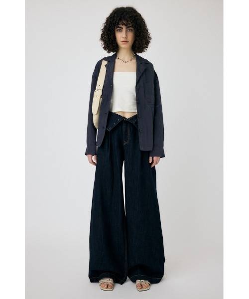 MOUSSY（マウジー）の「SATIN シャツ（シャツ/ブラウス・レディース・ネイビー/オフホワイト・FREE）」の6枚目の写真