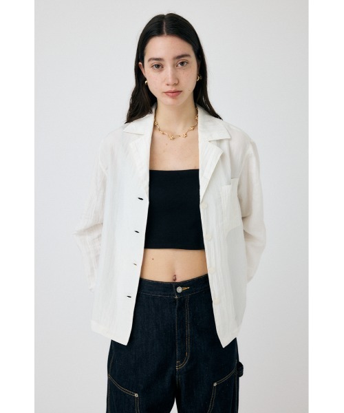 MOUSSY（マウジー）の「SATIN シャツ（シャツ/ブラウス・レディース・ネイビー/オフホワイト・FREE）」の15枚目の写真