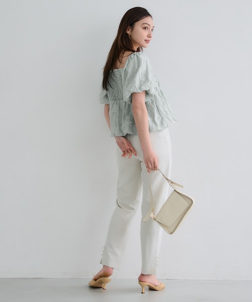 coca（coca）（コカ）の「【WEB限定セール】フラワージャカードバルーンブラウス（シャツ/ブラウス・レディース・ライトグリーン/アイボリー・S/M/L）」の11枚目の写真