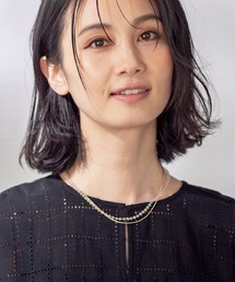 チェーン×クリアストーン2連ネックレス