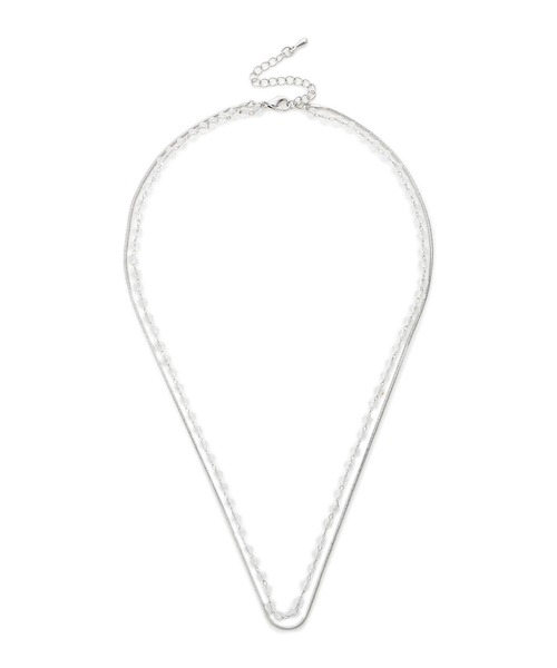 A/C DESIGN BY ALPHA CUBIC（エーシーデザインバイアルファキュービック）の「チェーン×クリアストーン2連ネックレス（ネックレス・レディース・シルバー/ゴールド・フリー）」の10枚目の写真