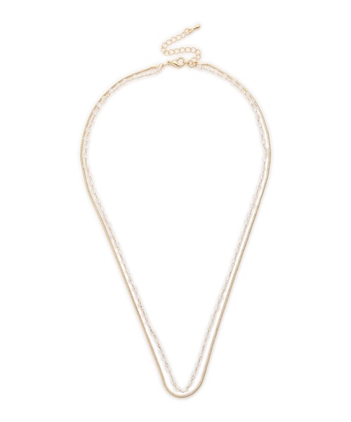 A/C DESIGN BY ALPHA CUBIC（エーシーデザインバイアルファキュービック）の「チェーン×クリアストーン2連ネックレス（ネックレス・レディース・シルバー/ゴールド・フリー）」の13枚目の写真