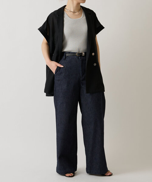 LIVETART（リヴェタート）の「麻調メッシュジャケット（テーラードジャケット・レディース・ブラック/カーキ・FREE）」の15枚目の写真