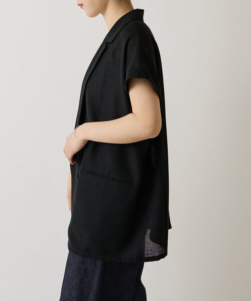 LIVETART（リヴェタート）の「麻調メッシュジャケット（テーラードジャケット・レディース・ブラック/カーキ・FREE）」の18枚目の写真