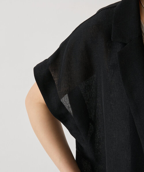 LIVETART（リヴェタート）の「麻調メッシュジャケット（テーラードジャケット・レディース・ブラック/カーキ・FREE）」の21枚目の写真