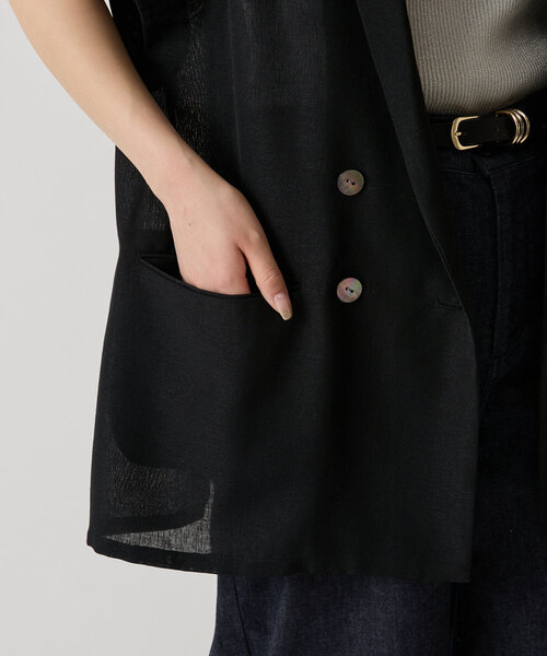 LIVETART（リヴェタート）の「麻調メッシュジャケット（テーラードジャケット・レディース・ブラック/カーキ・FREE）」の22枚目の写真