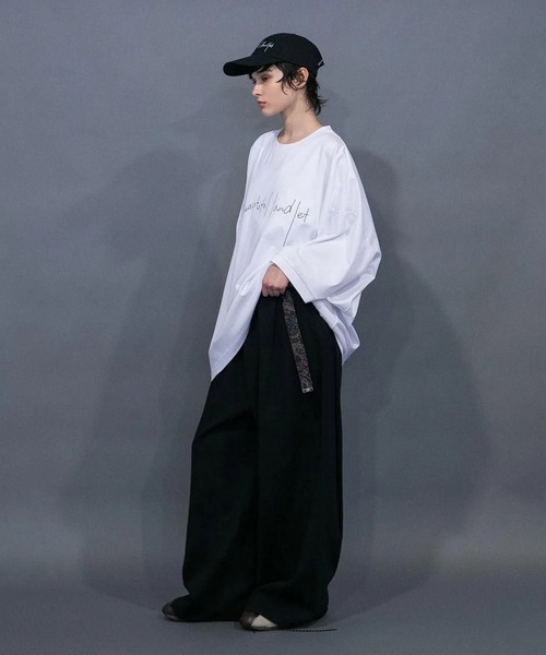 my beautiful landlet(マイビューティフルランドレット)の「【my beautiful landlet】 MERCERIZATION JERSEY EMBROIDERY BIG T-SHIRT(Tシャツ/カットソー・メンズ・ホワイト/ブラック/オフホワイト・FREE)」の4枚目の写真