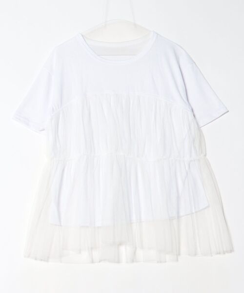 tシャツ シフォンティアード半袖Tシャツ レディース TIGORA ティゴラ レディース 半袖 Tシャツ コットンオーバー