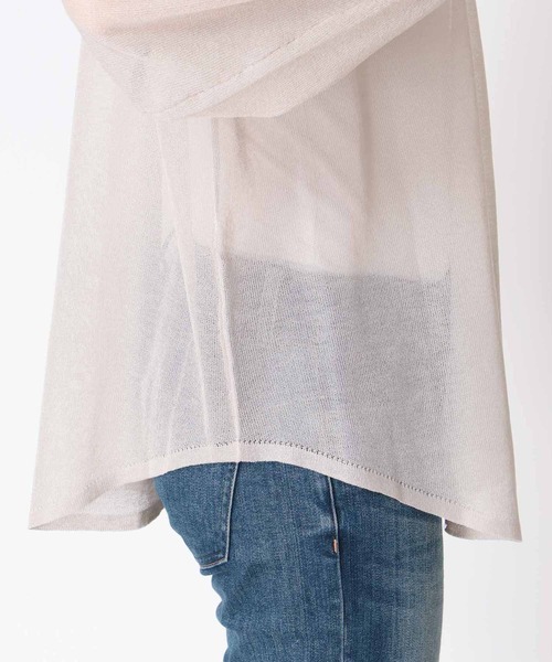 Jines(ジネス)の「ロゴプリントシアーオーバーニット(ニット/セーター・レディース・ホワイト/ベージュ/グリーン/ネイビー・38)」の21枚目の写真