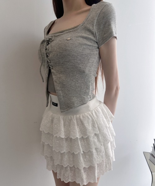 TITTY&CO.（ティティーアンドコー）の「コルセットタッチT（Tシャツ/カットソー・レディース・ブラック/アイボリー/グレー・FREE）」の20枚目の写真