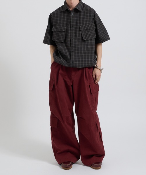 Perushu(ペルーシュ)の「カジュアルギミックチェックワークシャツ(シャツ/ブラウス・メンズ・ブラウン/グリーン/ボルドー・MEDIUM/LARGE)」の6枚目の写真