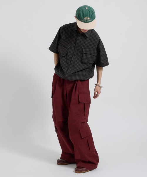 Perushu(ペルーシュ)の「カジュアルギミックチェックワークシャツ(シャツ/ブラウス・メンズ・ブラウン/グリーン/ボルドー・MEDIUM/LARGE)」の9枚目の写真