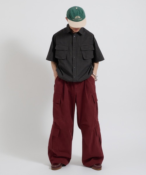 Perushu(ペルーシュ)の「カジュアルギミックチェックワークシャツ(シャツ/ブラウス・メンズ・ブラウン/グリーン/ボルドー・MEDIUM/LARGE)」の8枚目の写真