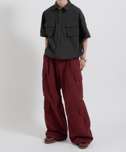 Perushu(ペルーシュ)の「カジュアルギミックチェックワークシャツ(シャツ/ブラウス・メンズ・ブラウン/グリーン/ボルドー・MEDIUM/LARGE)」の7枚目の写真