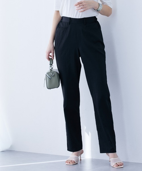 slattgir(スラットジール)の「高身長 接触冷感ライトチノストレートパンツ(股下78cm)(トールサイズ)(その他パンツ・レディース・ブラック/ベージュ/カーキ・5L/M/L/LL/3L/4L)」の3枚目の写真